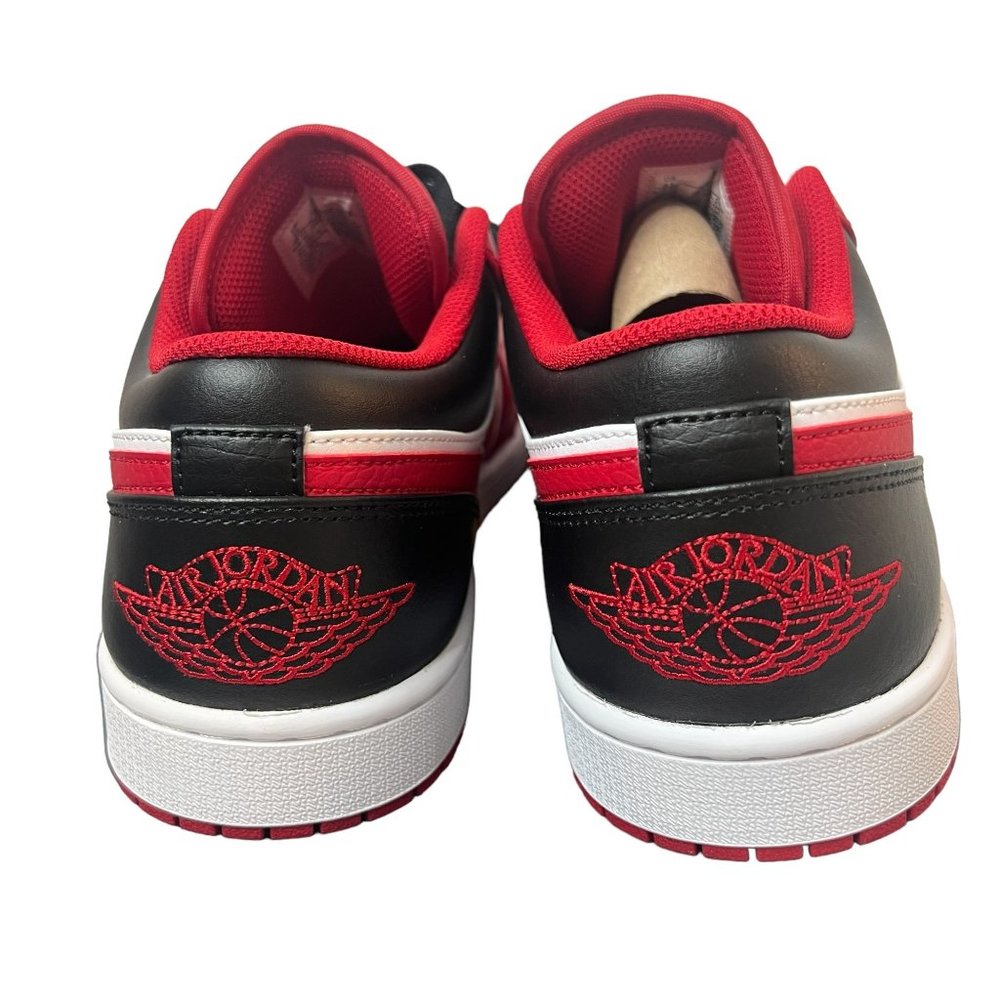NEW Nike Air Jordan 1 Low White Gym Red Black “Bulls” 553558-163 Men’s Size 11 - Picture 4 of 8